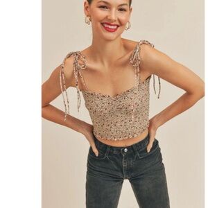 RESET by Jane Tallulah Cami Green Floral MSRP $80 NWOT Size S